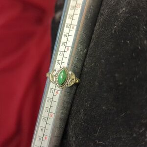 #18 Malachite 925 Sterling Ring Size 6.75